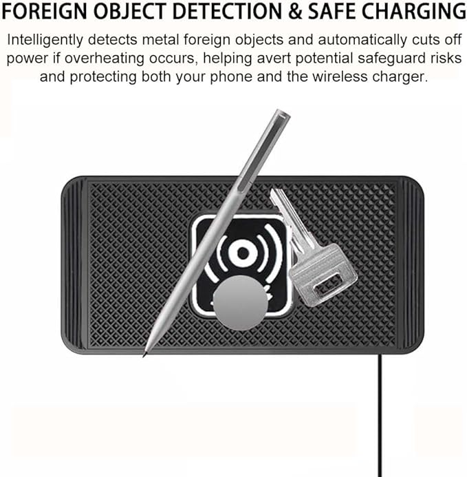 Wireless Car Charger Pad for Hyundai Tucson 2005-2026, Type-C/USB 15W Car Wireless Charger Non-Slip Cordless Charging Mat Car Accessories,A-30cm USB Interface
