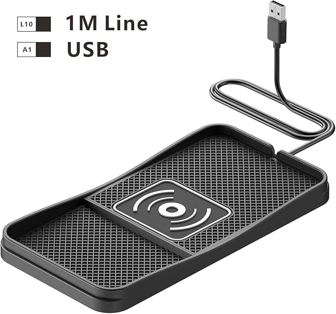 Car Wireless Charger Pad for Chevrolet Tracker 2000-2004, Fast Car Wireless Charging Pad for Car Center Console, Non Slip Charging Mat,1M-USB