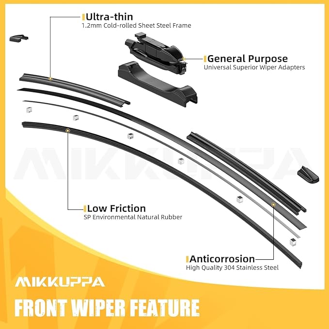 MIKKUPPA 24"+20"+11" Windshield Wiper Blades Replacement for Ford Escape 2020 2021 2022 2023 2024 Original Factory Quality All Season Front Rear Wiper Blade Set - (Pack of 3)