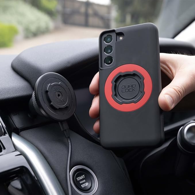 Quad Lock Adhesive Dashboard/Console Car Phone Holder Kit with MAG Wireless Charging Head V2 and MAG Phone Case for iPhone 17