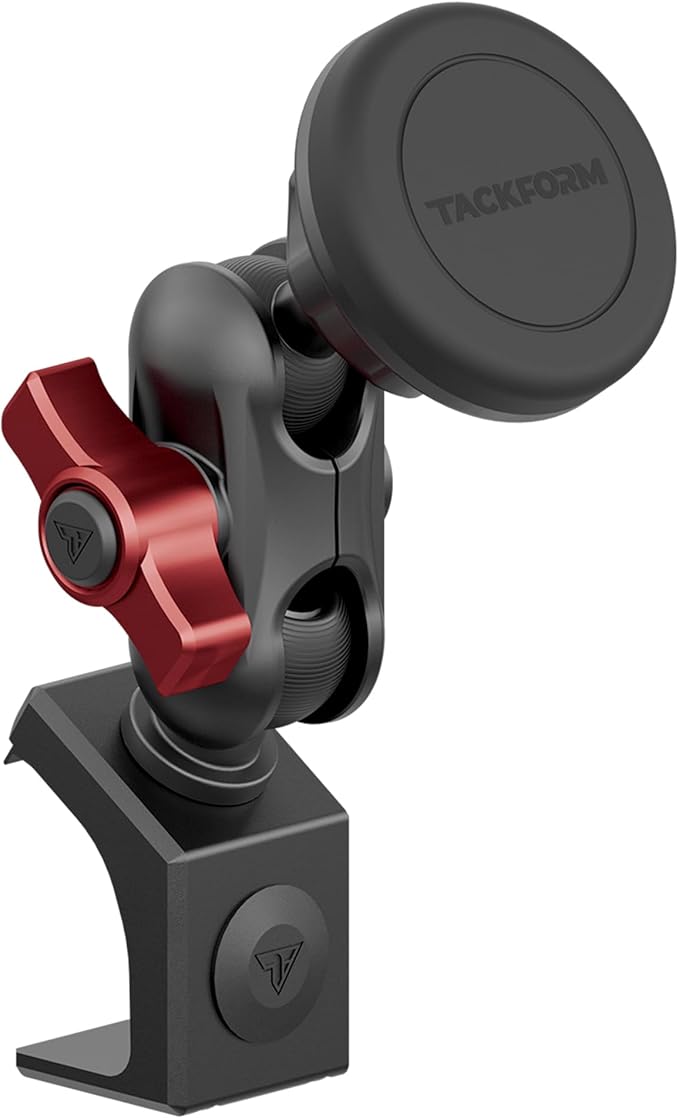 Tackform Link Phone Mount with Top Dash Clip - Compatible with 2021-2025 Ford Bronco | Aluminum | Zero Slip, Anti-Scratch | Universal Magnetic Phone Holder | 2" Arm | Red | (NOT MAGSAFE Compatible)