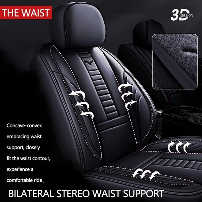 for Toyota CHR Seat Covers 2018-2026, Full Coverage Customized Car Seat Covers, Premium Leather Waterproof Stain-Resistant Easy to Install (Standard 5 Seats, Black)