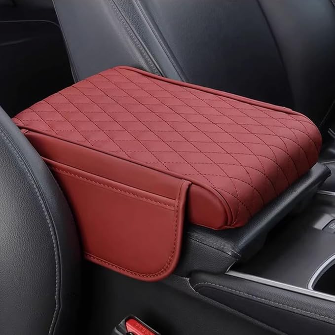 Car Armrest Pad for Mazda CX-3 CX-5 CX-30 CX3 CX30 CX5 2015-2020 2021 2022 2023 Leather Armrest Box Mat Center Console Cushion Pad Universal Armrest Seat Box Cover Protector,Red, normal