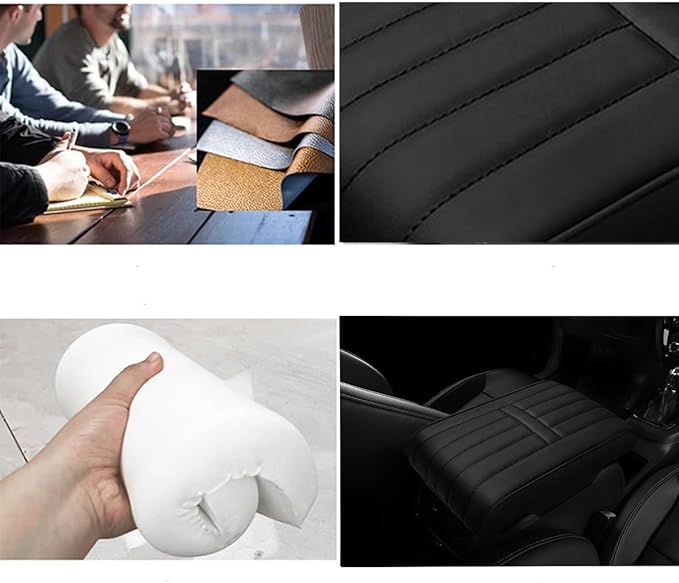 Car Armrest Pad for Volkswagen VW Atlas (7-Seater) 2018 2019 2020 2021 2022 2023 2024 2025 Memory Cotton Armrest Box Pad Center Console Scratch Pad Cushion Protector,Red