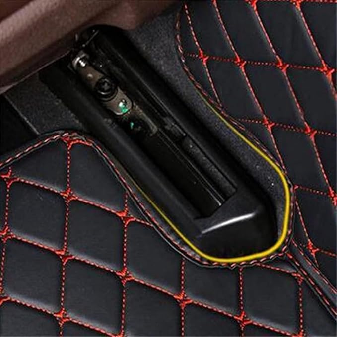 Custom Car Mats All Weather Fit Automotive Floor Mats PU Leather Protector Mat for Most Sedan, SUV, Truck Floor Mats (Black + White Line)
