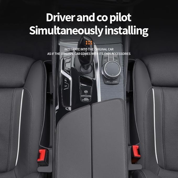 Car Seat Gap Filler, Seat Gap Organizer with Phone Holder, Car Seat Accessories, Car Organizer Fit Car SUV Truck, 2PCS Seat Gap Filler and 2 Pack Car Purse Hook