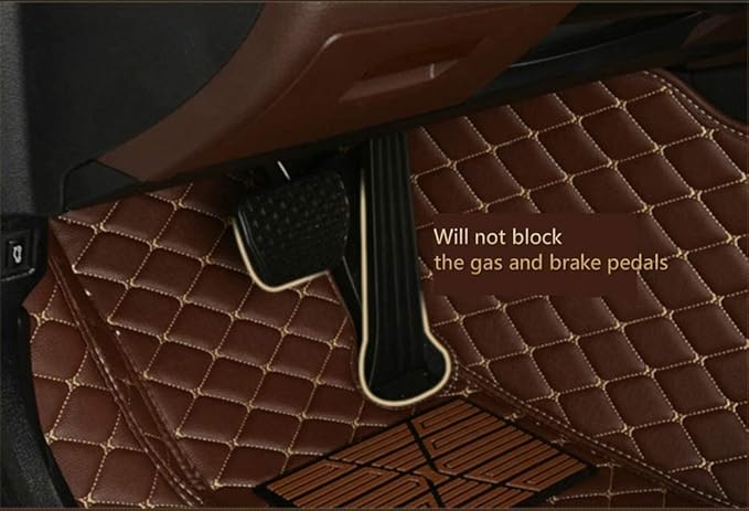 Custom Car Floor Mats for 96% Sedan SUV Sports Car Protection Full Coverage Pads Anti-Slip Leather Floor Lining All Weather Car Floor Mats (Beige)