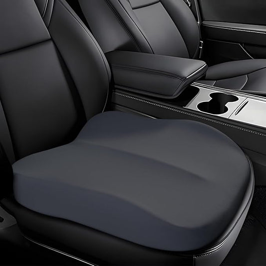 Hovom Car Seat Cushion, Wedge Memory Foam Car Cushion for Driving Seats, Non-Slip Adult Booster Seat Cushions Pad for Driver, Raise Height to Improve Driving Vision & Tailbone Pain Relief (Gray)
