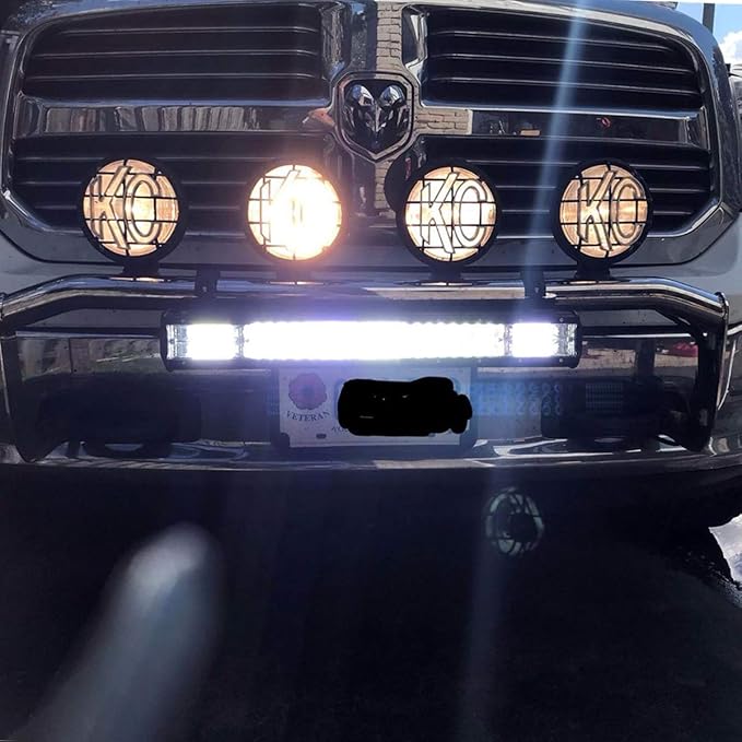 AUXTINGS 22 inch 324W LED Light Bar Triple Row Spot Flood Combo Beam Off Road Lights Waterproof Work Light with Wiring Harness for Jeep Trucks SUV ATV UTV Boat Lights, 12V 24V