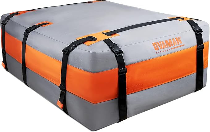 Car Rooftop Cargo Carrier Bag – 20 Cubic Feet Waterproof Heavy Duty 900D Roof Bag for All Vehicles SUV with/Without Roof Rack, Car Storage Bag with Anti-Slip Mat, 6 Hooks & Luggage Lock