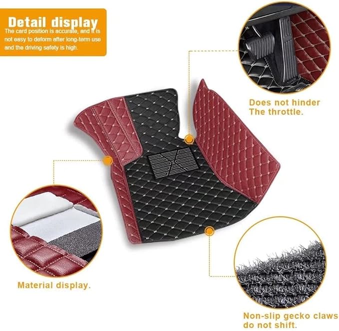 Custom Car Floor Mats for 96% Sedan SUV Sports Car Protection Full Coverage Pads Anti-Slip Leather Floor Lining All Weather Car Floor Mats (Black Beige and Beige)