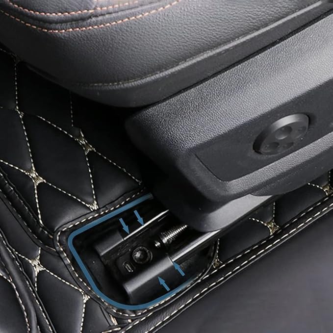 Custom Car Floor Mats Fit for 99% Sedan SUV Sports Car Full Coverage Pads Leather Floor Liners Mat Women Men (Black&White)