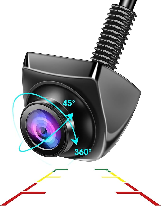 【360°Rotatable】 AHD 1080P Backup Camera for Car Super Night Vision 170° Wide Angle Reverse Camera IP69 Waterproof Back Up Camera for Cars Front Rear View Camera w Parking Assist