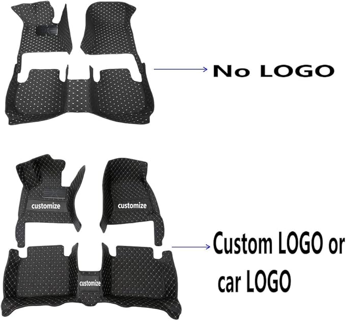 KaiLaiCarCustom Automotive Car Floor Mats for 99.99% Sedan SUV Sports Car Men Women Protection Full Coverage Pads Anti-Slip Leather Floor Lining (Black + Yellow bar, E- Diamond + Strip +Color Bars)