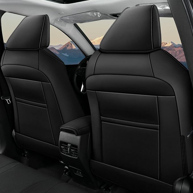 AOMSAZTO Custom Fit for Toyota Corolla LE 2023 2024 2025 2026 Faux Leather Car Seat Covers Full Set Compatible Airbag Car Seat Protector Black (Black, 2023-2026 Corolla LE)