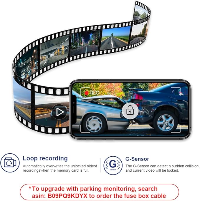 Fitcamx 4K Dash Cam Suitable for Toyota RAV4 2017 2018 (Part No Ends with #42080 or 42090), OEM Factory Look, UHD 2160P Video, Built-in WiFi & APP, Loop Recording, G-Sensor, Plug & Play, 64GB Card