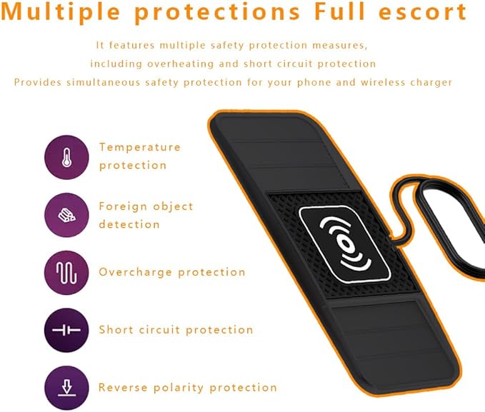 Wireless Charging Pad for Car for Kia Forte 2010-2024, DIY Trim-to-Fit Slim Non Slip Fast Charger Car Wireless Charging Pad 30CM Cable,A&30cm Type-C Plug Cable