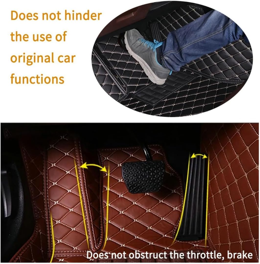 Custom Personalized Floor Mats for Cars，Luxury Full Coverage All Car Floor Mats，Anti-Slip Leather Car Mat Set ，Custom Floor Mats for 99% of Cars, Trucks & SUVs. (Pink)