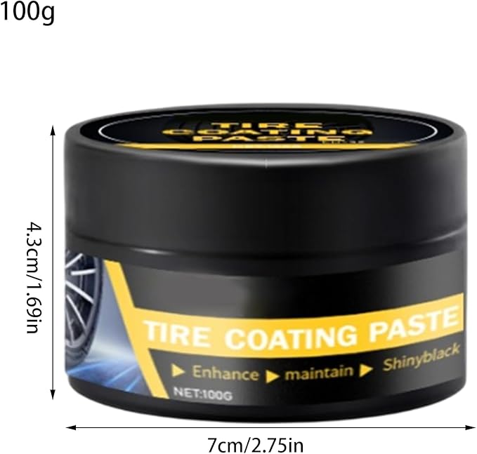 Tyre Care Gel - Tire Dressing Paste, Glossy Black Coating, Automotive Waxing Accessory, Durable Shine Restorer | Ideal For Car Motorcycle Truck Rim Cleaning Renovation Maintenance Protection Detailing