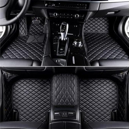 Custome Car Mats Accessories All Weather Floor mats Compatible with Automotive Floor Mats Passenger car mats (Black)