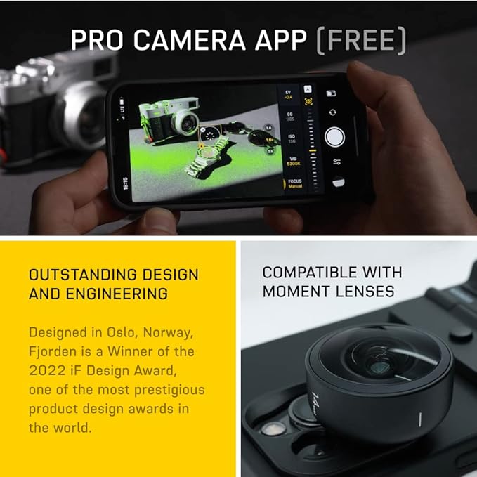 FJORDEN Pro Bundle for iPhone 14 Pro Max - Includes Fjorden Camera Grip, MagSafe iPhone Case, Wrist Strap & Carry Case - Shoot Like A Pro with Your iPhone