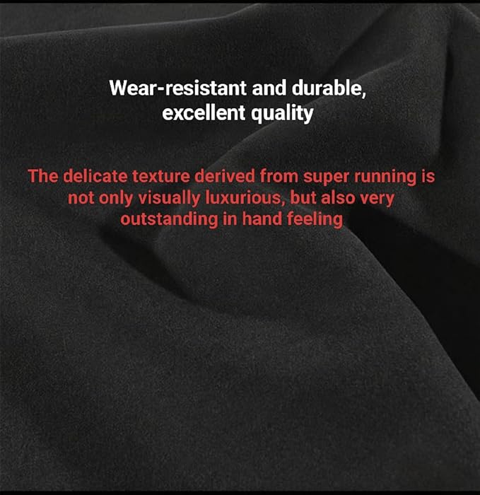 Steering Wheel Cover (Suede Leather), DIY Hand Sewn, Suitable for Both Men and Women, 15 inch Universal（Black）