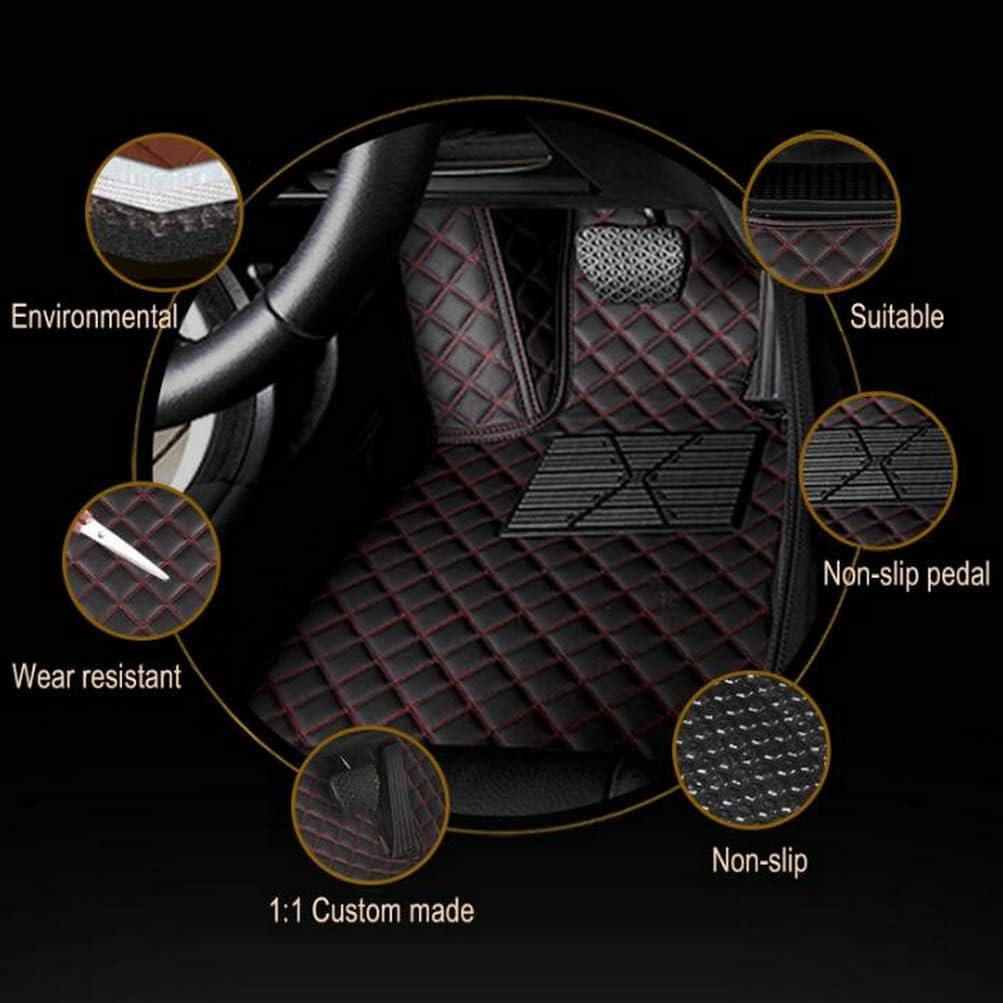 TAHALICustom Colors Car Floor Mats Black Pink for 99.9% Sedan SUV Sports， All-Weather Liners Car Floor mat，Luxury Leather Automotive Floor Mats (red,3D Floor Mats)