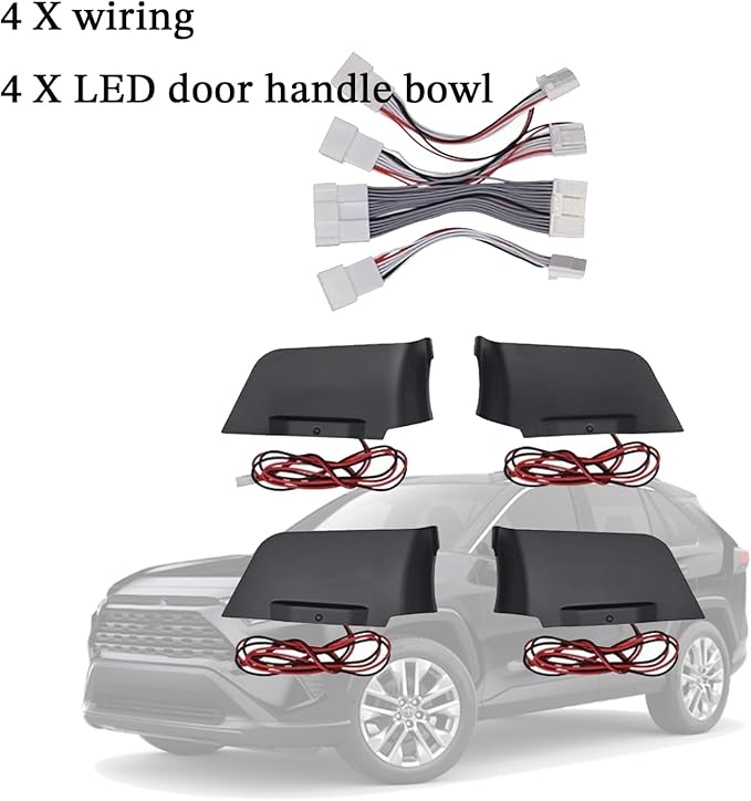 Door Bowl Light Fit for Toyota RAV4 2019 2020 2021 Inner Door Handle Accessories Bowl Shape LED Light Ambient Light Interior 4 pcs (Ice Blue