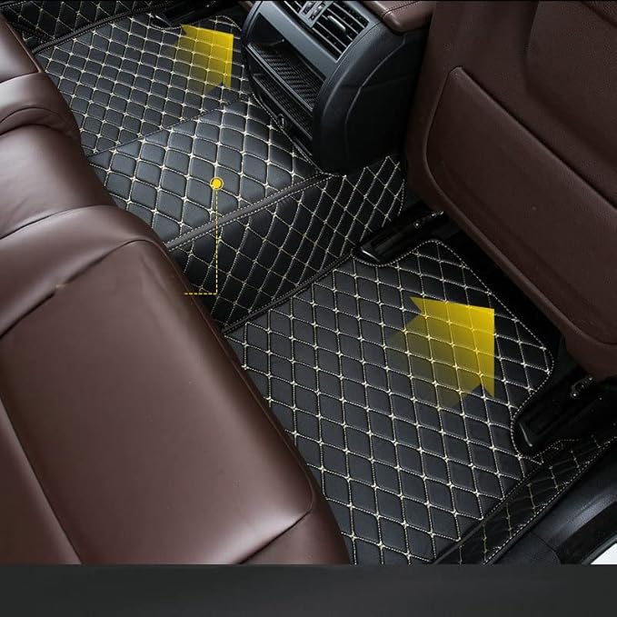 Custom Car Floor Mats Fit for 99% Sedan SUV Sports Car Full Coverage Pads Leather Floor Liners Mat Women Men (All Red)