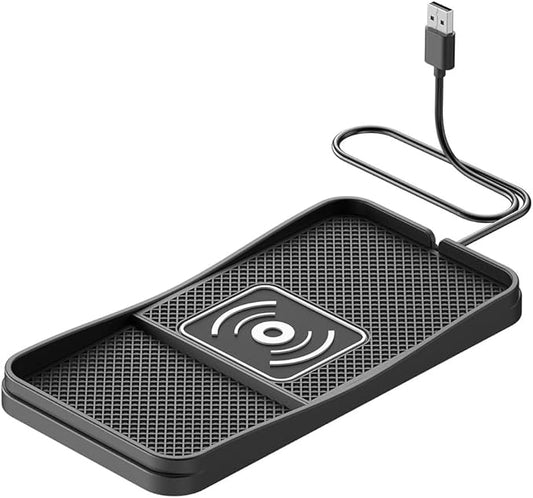 Car Wireless Charger Pad for Nissan Z 2023-2026, Type-C/USB 20W Fast Wireless Car Charger Pad Non-Slip Cordless Charging Mat,B-30cm Cable USB Plug