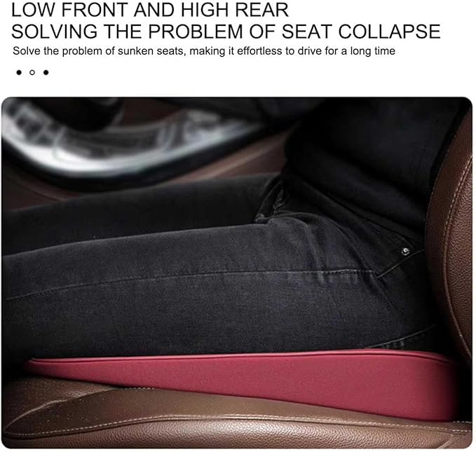 Memory Foam Car Seat Cushion for BMW X5 G05 2018-2023, Wedge Booster Lumbar Support Pad for Drivers Office with Non-Slip Base,Black-4cm