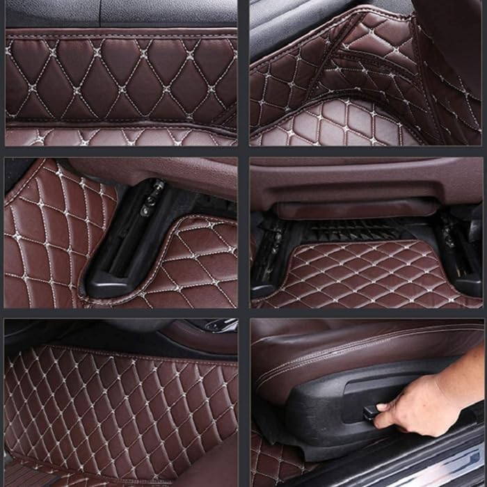 Customized Personalized car Floor mats, All-Weather Luxury car Floor mats, Waterproof and Anti Slip Leather car Floor mat Lining, 95% Customized car, Truck, and SUV Floor mats (Grey)