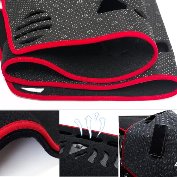 Dashboard Cover for 2015-2020 Ford Edge,Polyester Dash Covers mat,Car Dash Board Protecter Cover,Interior Dash Covers Pads,Red