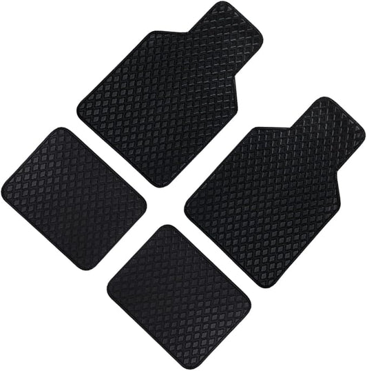 HEMOTON 4pcs Waterproof Car Floor Mats Set, Pu Leather Anti-Slip Front and Rear Foot Mats, Universal Fit Vehicle Carpet Protector for Cars and Suvs