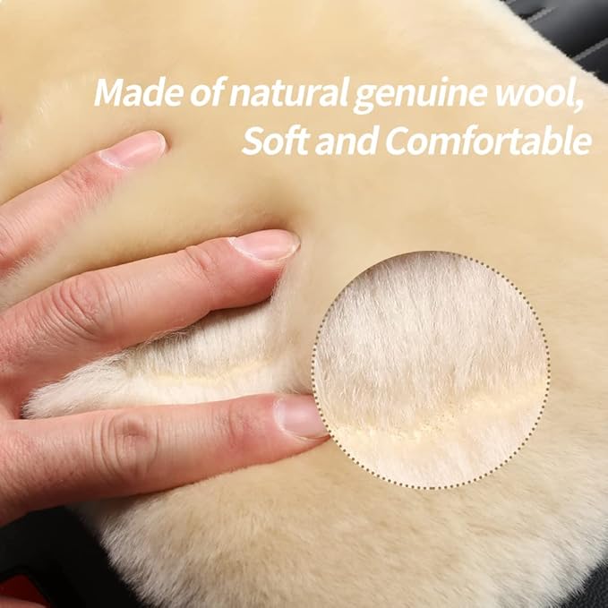 Sheepskin Armrest Cover Auto Center Armrest Cover Car Soft Console Pad, Fluffy Wool Auto Center Console Cover for Most Car Arm Rest Decoration Protector 7 x 13 Inch (Shearling, Dark Gray)