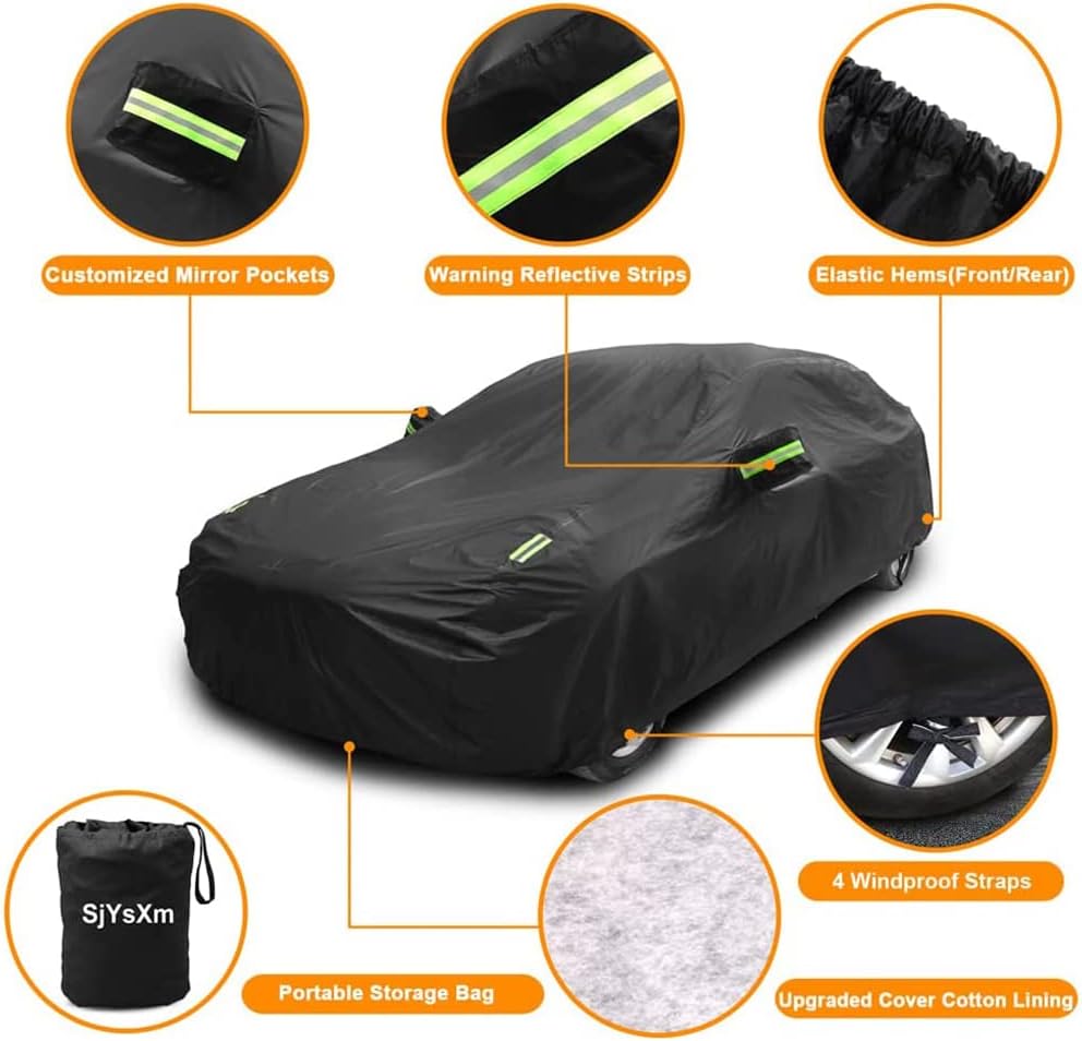 Custom Car Cover Compatible with Chevrolet Corvette 1984-2019 Stingray Z06 Grand Sport Z15 Z25 C7 C6 C5 C4, Waterproof All Weather Covers with Cotton Lining, Rain Snow Sun UV Cover for Outdoor