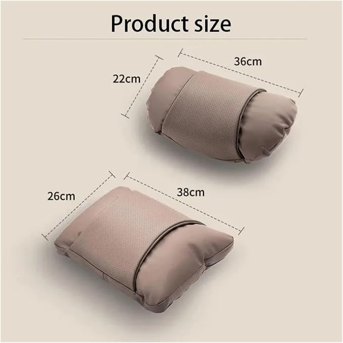 1/2PCS PU Leather Car Neck Pillow & Lumbar Support Cushion, Breathable Universal Seat Headrest Waist Pad, Soft Support Cushion for Daily Driving and Travel(D Style backrest)