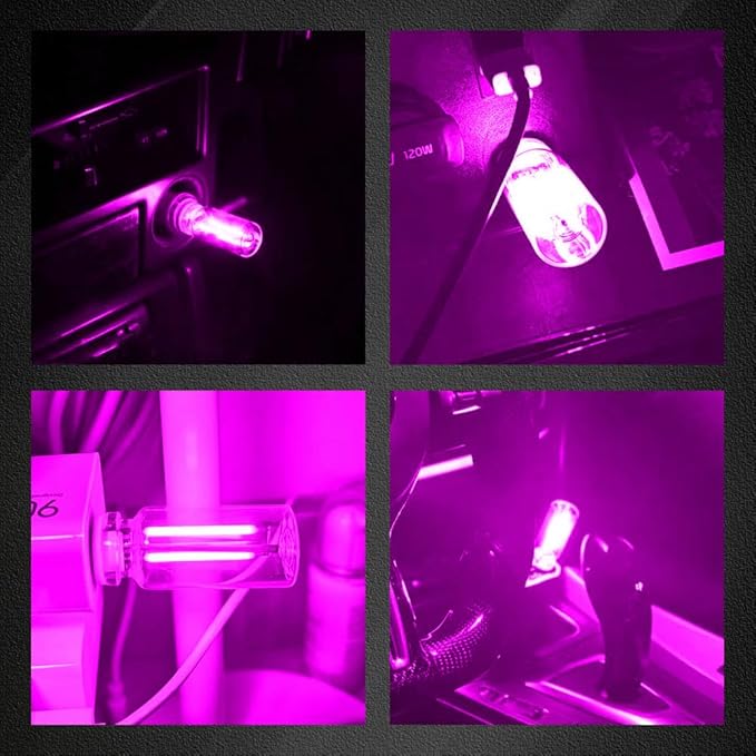 USB LED Car Interior Atmosphere Light, Auto Interior Lights, Plug-in USB Automotive Light, Universal Portable Auto Ambient Lighting Kit Car Accessories for Cars, Bedroom, Hallway (Purple)