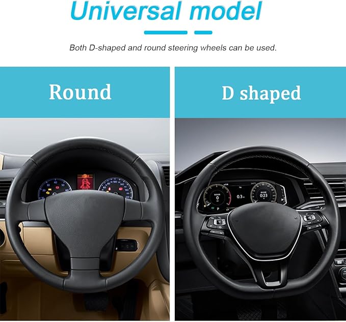 Bling Car Steering Wheel Cover, 15 Inch Crystal Rhinestones Elastic Stretch Breathable Vehicle Steering Wheel Protector for Women Girls, Universal Auto Interior Accessories (Black Coffee)