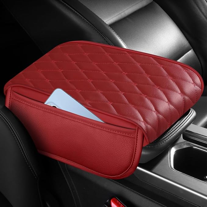 Universal Car Armrest Pad for Lexus RX|RX AL30 AL20 AL10 XU30 RX 450 350 200 270 Leather Armrest Box Center Console Cover Pad Waterproof Arm Rest Protector Decor Accessories,Red01