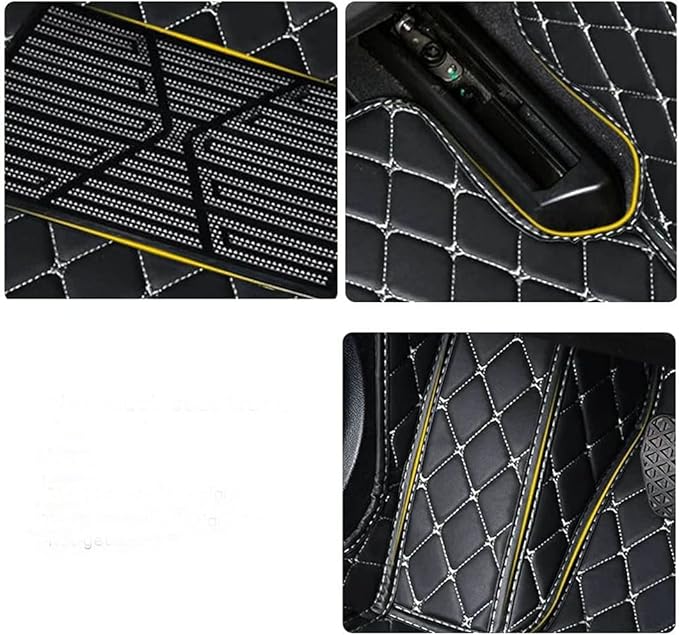 Car Floor Mats Automotive Floor Mats Vehicle Specific All Weather Protection Custom Compatible with Most of 98% Cars SUVs (Black Beige)