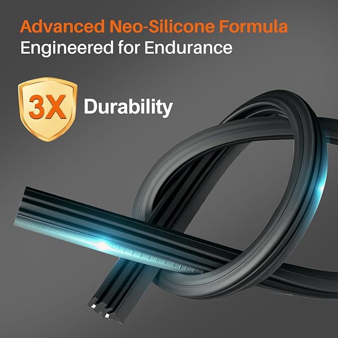 DOG TAIL Water Repellent Silicone Wiper Blades with Multiple Adapters, 22" and 20" Automotive Replacement Front Windshield Wiper Blades Set for My Car with Water Repellency Formula DropClear