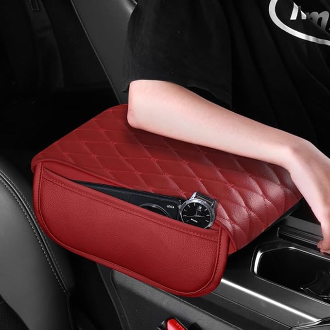 Universal Car Armrest Pad for Lexus RX|RX AL30 AL20 AL10 XU30 RX 450 350 200 270 Leather Armrest Box Center Console Cover Pad Waterproof Arm Rest Protector Decor Accessories,Brown-Normal