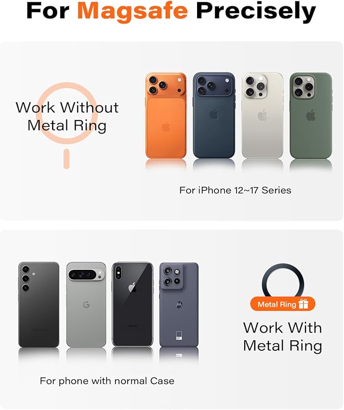 APPS2Car Magnetic Vent Mount for Ford F-150 (2015–2020), Super Duty (2017–2021) & 2022 (XL & XLT), Expedition (2018–2021), Compatible with iPhone 12-17 Series & MagSafe Case, Metal Socket Arm