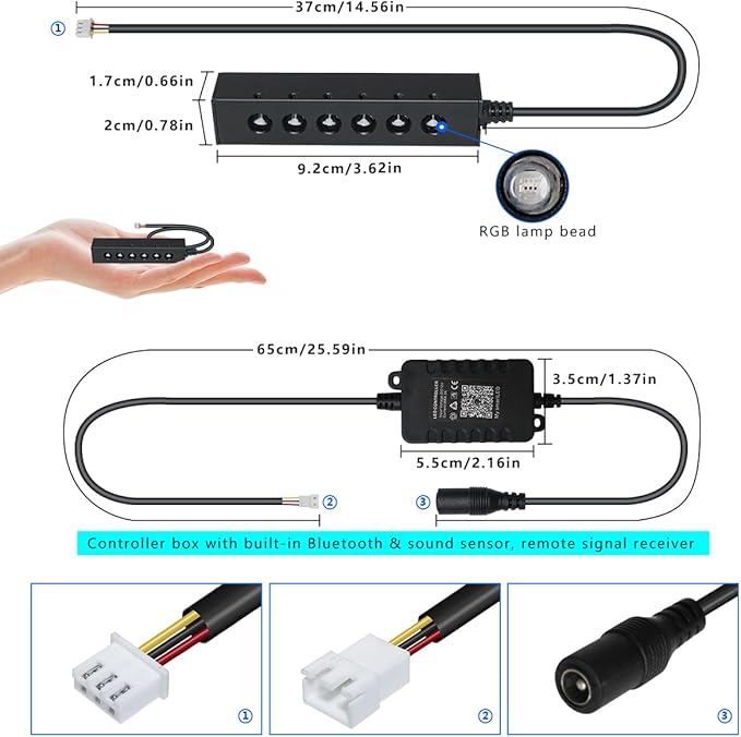 AKEPO MIni Size 3.2W 6-Hole RGB Multi-Color Fiber Optic Lights, APP Control 13.1ft 240pcs*0.75mm/0.03in Optical Fiber Several Color Chasing Sound Activated Timer Star Ceiling Sky Light