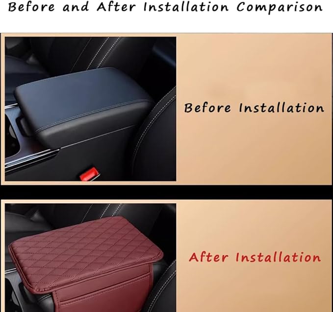 Car Armrest Cushion for Mazda CX-30 2019–2025 2026 DM,Multifunctional Car Armrest Heightening Pad,Car Center Console Cover,Waterproof Nappa Leather Arm Rest Protector,Red