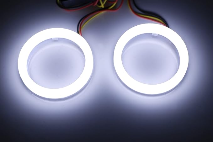 iJDMTOY Frosted Surface 6000K Xenon White SMD LED Angel Eyes Halo Ring Kit Compatible with 2010-2016 Hyundai Genesis Coupe, 2010-2015 Kia Optima K5