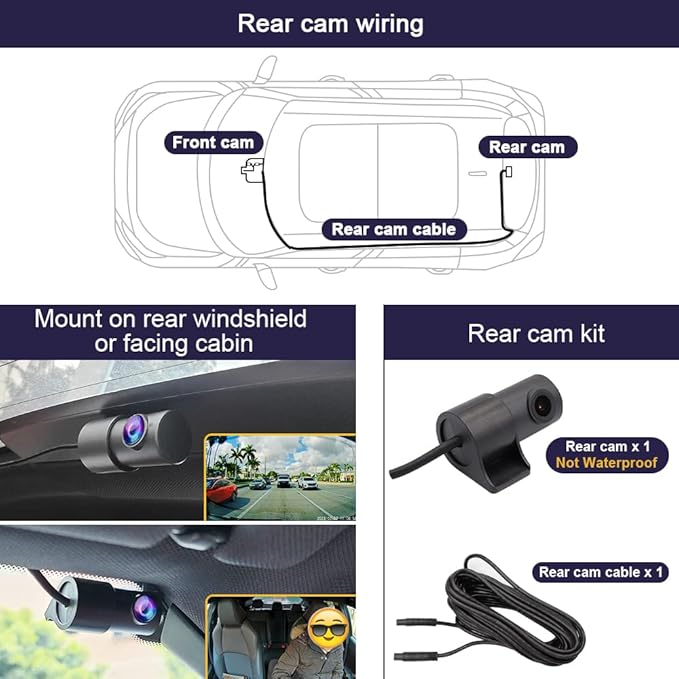Fitcamx Front 4K+Rear 1080P 4K Dash Cam Adapts for Jeep Grand Cherokee 2023-2025 L 4XE (HD2-0513), Integrated OEM Look, Dual HD Video, WiFi & APP, Loop Recording, G-Sensor, Easy to Use, 128GB Card
