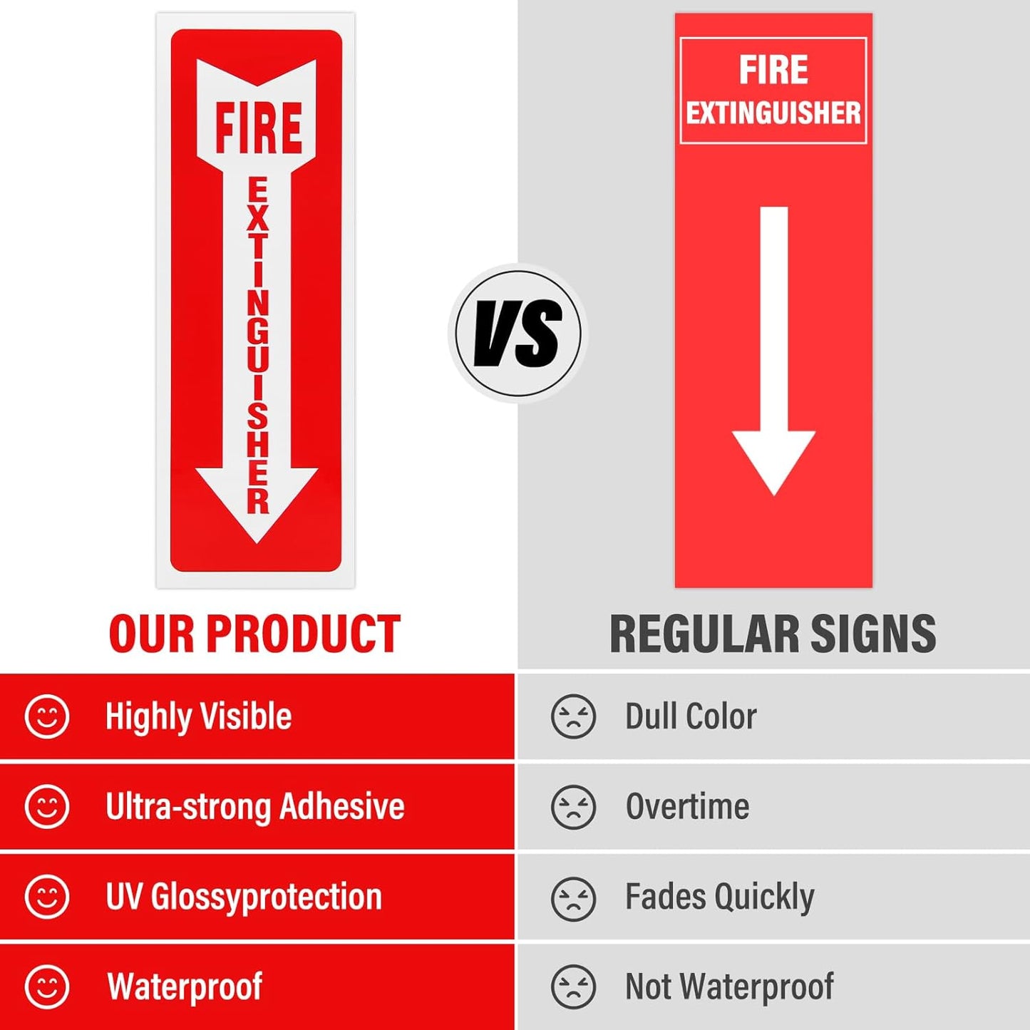 Madrigal fire extinguisher inside sticker,fire extinguisher sign,8 Pack-4x12"Premium Self-Adhesive Vinyl for UV, Weather, Scratch, Water and Fade Resistance, Indoor and Outdoor