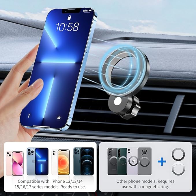 Car Magnetic Phone Mount for Toyota RAV4 2013 2014 2015 2016 2017 2018 Auto Interior Accessories Best Cellphone Holder Mobile Cradle Cell Phones Navigation Charging Screen Stand Accessory
